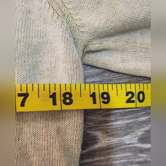 Billy Reid Soft Yellow Elbow Patch Crew Neck Long Sleeve Sweater Size Medium - Picture 5 of 8